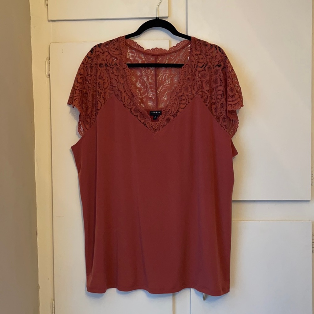 Torrid Dusty Rose Studio Knit and Lace stop